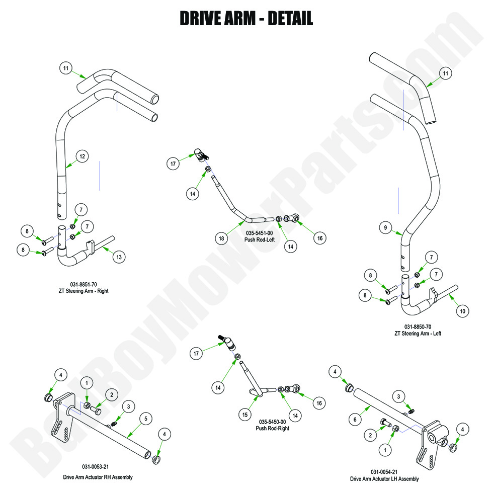 3646 - Bad Boy Mower Parts Lookup > 2024 > ZT Elite > Drive Arm Detail
